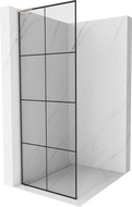 Mexen Kioto L Duschwand Walk-in 70 x 200 cm, schwarzes Gitter, gebürsteter Nickel - 800-070-103-97-77