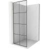 Mexen Kioto L Duschwand Walk-in 90 x 200 cm, schwarzes Gitter, gebürsteter Nickel - 800-090-103-97-77