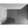 Mexen Kioto L Duschwand Walk-in 90 x 200 cm, schwarzes Gitter, gebürsteter Nickel - 800-090-103-97-77