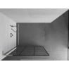 Mexen Kioto L Duschwand Walk-in 100 x 200 cm, schwarzes Gitter, gebürsteter Nickel - 800-100-103-97-77