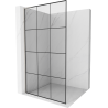 Mexen Kioto L Duschwand Walk-in 120 x 200 cm, schwarzes Gitter, gebürstetes Nickel - 800-120-103-97-77