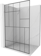 Mexen Kioto L Duschwand Walk-in 70 x 200 cm, schwarzes Muster, Chrom - 800-070-103-01-78