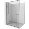 Mexen Kioto L Duschwand Walk-in 80 x 200 cm, schwarzes Muster, Chrom - 800-080-103-01-78