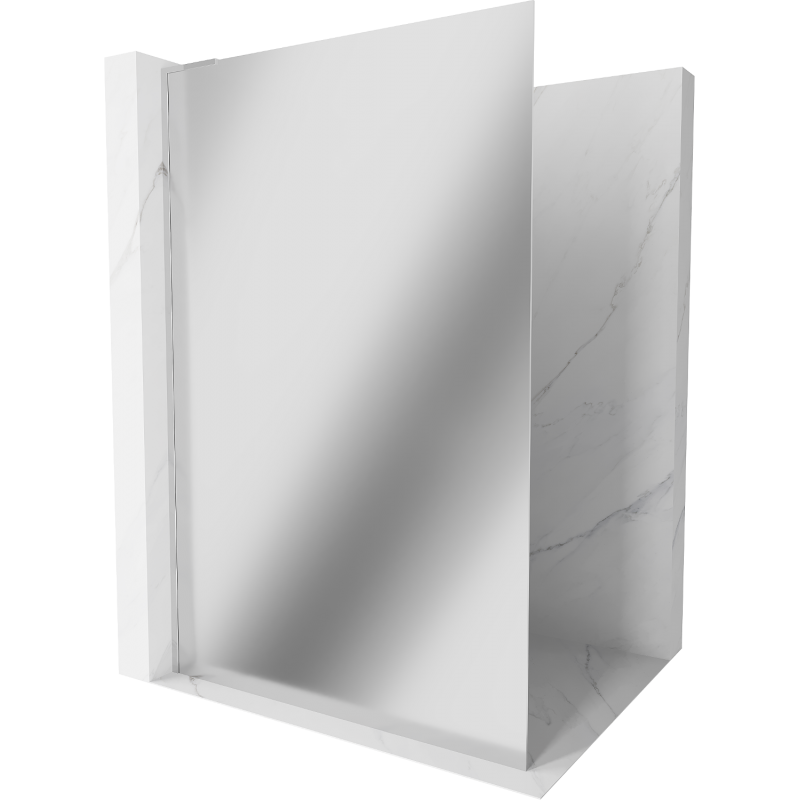 Mexen Kioto L Duschwand Walk-in 120 x 200 cm, Spiegel, Chrom - 800-120-103-01-50