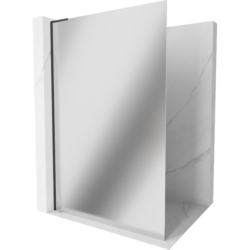 Mexen Kioto L Duschwand Walk-in 90 x 200 cm, Spiegel, schwarz - 800-090-103-70-50