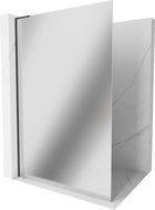 Mexen Kioto L Duschwand Walk-in 90 x 200 cm, Spiegel, schwarz - 800-090-103-70-50