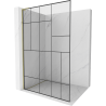 Mexen Kioto L Duschwand Walk-in 110 x 200 cm, schwarzes Muster, Gold - 800-110-103-50-78