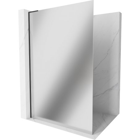 Mexen Kioto L Duschwand Walk-in 100 x 200 cm, Spiegel, schwarz - 800-100-103-70-50