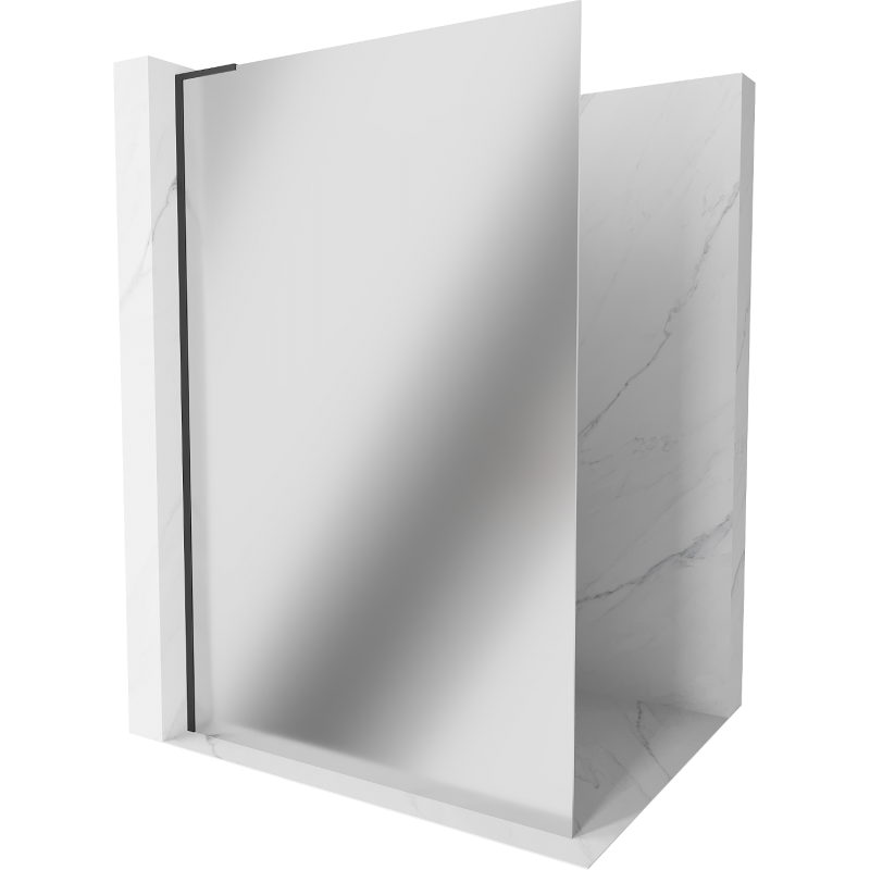 Mexen Kioto L Duschwand Walk-in 110 x 200 cm, Spiegel, schwarz - 800-110-103-70-50