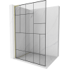 Mexen Kioto L Duschwand Walk-in 120 x 200 cm, schwarzes Muster, gebürstetes Gold - 800-120-103-55-78