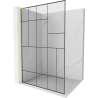 Mexen Kioto L Duschwand Walk-in 80 x 200 cm, schwarzes Muster, gebürstetes Gold - 800-080-103-55-78