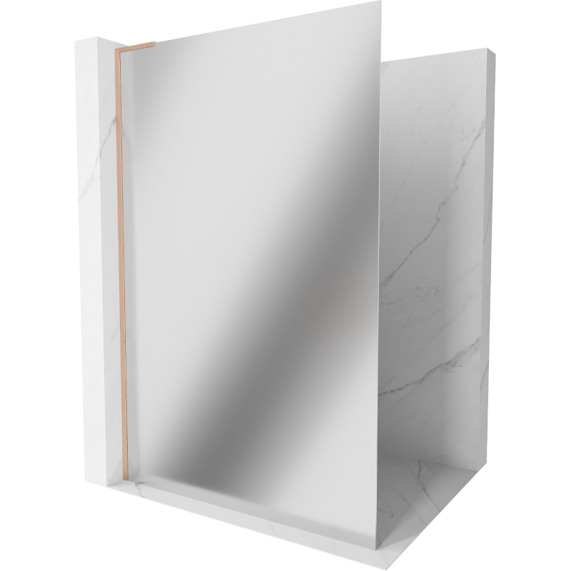 Mexen Kioto L Duschwand Walk-in 70 x 200 cm, Spiegel, gebürstetes Kupfer - 800-070-103-65-50
