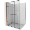 Mexen Kioto L Duschwand Walk-in 90 x 200 cm, schwarzes Muster, Roségold - 800-090-103-60-78