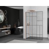 Mexen Kioto L Duschwand Walk-in 90 x 200 cm, schwarzes Muster, Roségold - 800-090-103-60-78
