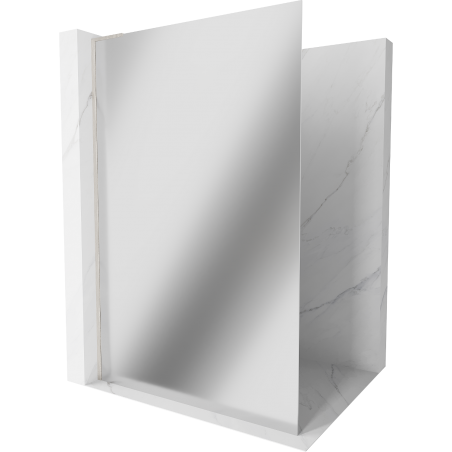 Mexen Kioto L Duschwand Walk-in 70 x 200 cm, Spiegel, gebürstetes Nickel - 800-070-103-97-50