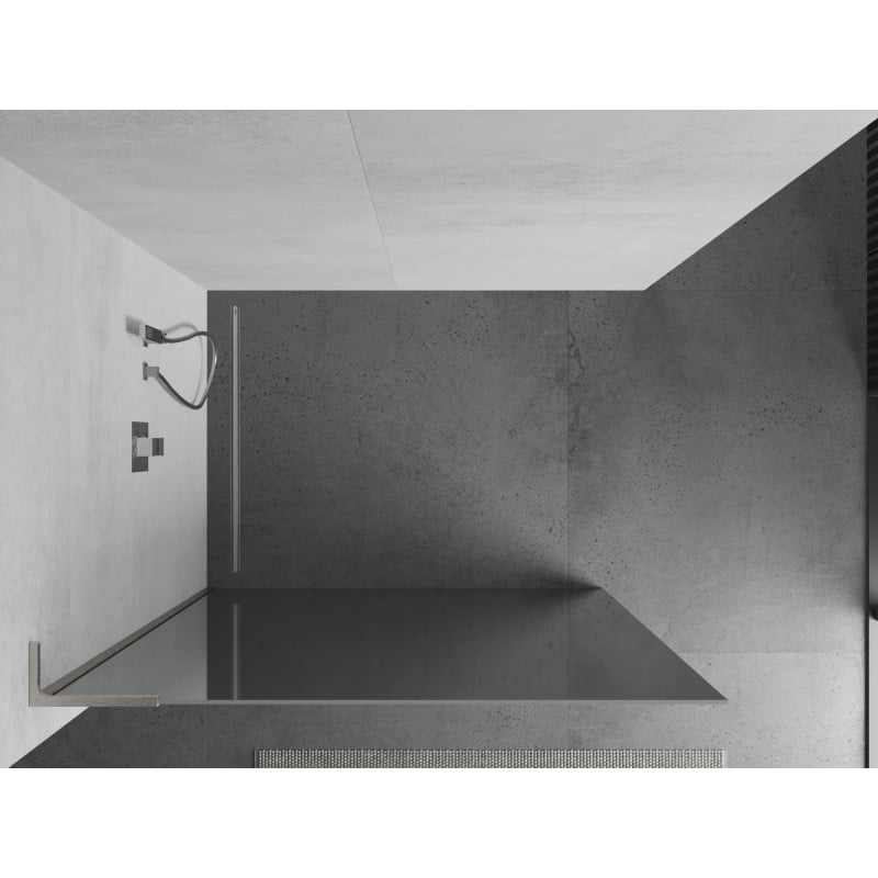 Mexen Kioto L Duschwand Walk-in 120 x 200 cm, Spiegel, gebürsteter Nickel - 800-120-103-97-50