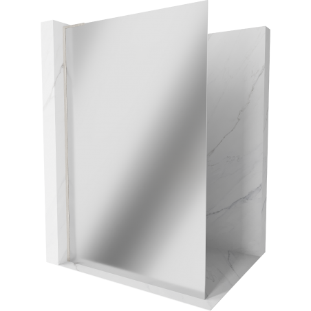 Mexen Kioto L Duschwand Walk-in 120 x 200 cm, Spiegel, gebürsteter Nickel - 800-120-103-97-50