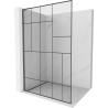 Mexen Kioto L Duschwand Walk-in 100 x 200 cm, schwarzes Muster, gebürstetes Gun Gray - 800-100-103-66-78