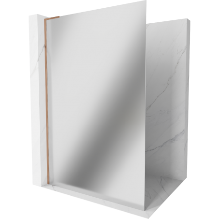 Mexen Kioto L Duschwand Walk-in 90 x 200 cm, Spiegel, Roségold - 800-090-103-60-50