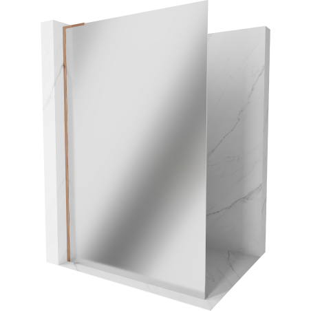 Mexen Kioto L Duschwand Walk-in 100 x 200 cm, Spiegel, Roségold - 800-100-103-60-50