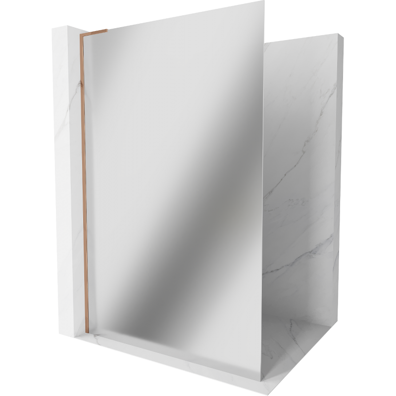 Mexen Kioto L Duschwand Walk-in 110 x 200 cm, Spiegel, Roségold - 800-110-103-60-50