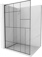 Mexen Kioto L Duschwand Walk-in 90 x 200 cm, schwarzes Muster, schwarz - 800-090-103-70-78