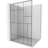 Mexen Kioto L Duschwand Walk-in 120 x 200 cm, schwarzes Muster, gebürsteter Nickel - 800-120-103-97-78