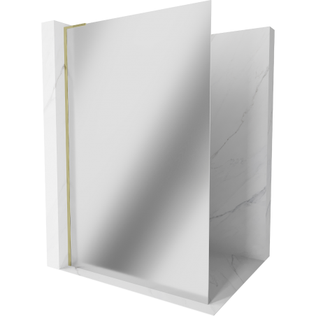 Mexen Kioto L Duschwand Walk-in 90 x 200 cm, Spiegel, Gold - 800-090-103-50-50