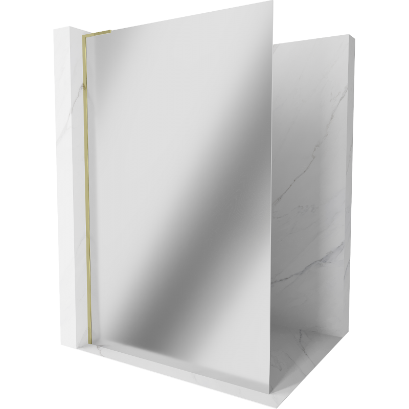 Mexen Kioto L Duschtrennwand Walk-in 100 x 200 cm, Spiegel, Gold - 800-100-103-50-50