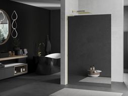 Mexen Kioto L Duschwand Walk-in 120 x 200 cm, Spiegel, Gold - 800-120-103-50-50