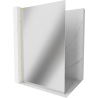 Mexen Kioto L Duschwand Walk-in 70 x 200 cm, Spiegel, gold gebürstet - 800-070-103-55-50