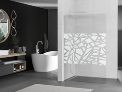 Mexen Kioto L Duschwand Walk-in 90 x 200 cm, weißes Muster, weiß - 800-090-103-20-85