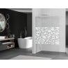 Mexen Kioto L Duschwand Walk-in 100 x 200 cm, weißes Muster, Chrom - 800-100-103-01-85
