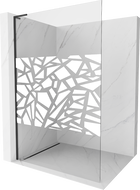 Mexen Kioto L Duschwand Walk-in 100 x 200 cm, weißes Muster, schwarz - 800-100-103-70-85