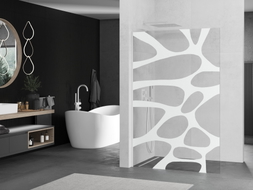 Mexen Kioto L Duschwand Walk-in 90 x 200 cm, weiße Welle, weiß - 800-090-103-20-97