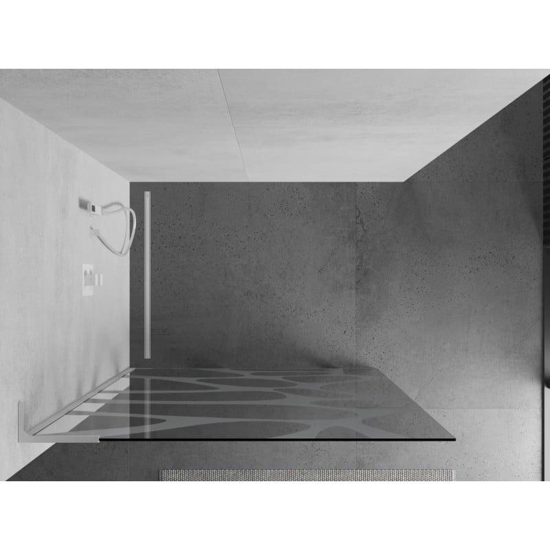 Mexen Kioto L Duschwand Walk-in 70 x 200 cm, weiße Welle, weiß - 800-070-103-20-97