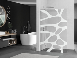 Mexen Kioto L Duschwand Walk-in 110 x 200 cm, weiße Welle, Chrom - 800-110-103-01-97