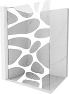 Mexen Kioto L Duschwand Walk-in 100 x 200 cm, weiße Welle, Chrom - 800-100-103-01-97