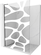 Mexen Kioto L Duschwand Walk-in 90 x 200 cm, weiße Welle, schwarz - 800-090-103-70-97