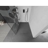 Mexen Kioto L Duschwand Walk-in 100 x 200 cm, weiße Welle, gebürstet gun gray - 800-100-103-66-97