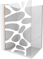 Mexen Kioto L Duschwand Walk-in 70 x 200 cm, weiße Welle, gebürstetes Kupfer - 800-070-103-65-97