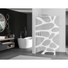 Mexen Kioto L Duschwand Walk-in 110 x 200 cm, weiße Welle, gebürsteter Nickel - 800-110-103-97-97