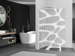Mexen Kioto L Duschwand Walk-in 80 x 200 cm, weiße Welle, gebürstetes Nickel - 800-080-103-97-97