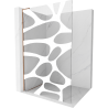Mexen Kioto L Duschwand Walk-in 120 x 200 cm, weiße Welle, Roségold - 800-120-103-60-97