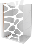 Mexen Kioto L Duschwand Walk-in 80 x 200 cm, weiße Welle, Roségold - 800-080-103-60-97