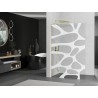 Mexen Kioto L Duschwand Walk-in 120 x 200 cm, weiße Welle, gold - 800-120-103-50-97