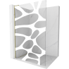 Mexen Kioto L Duschwand Walk-in 110 x 200 cm, weiße Welle, gold - 800-110-103-50-97