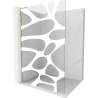 Mexen Kioto L Duschwand Walk-in 90 x 200 cm, weiße Welle, gold - 800-090-103-50-97