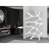 Mexen Kioto L Duschwand Walk-in 110 x 200 cm, weiße Welle, gold gebürstet - 800-110-103-55-97
