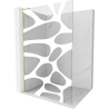 Mexen Kioto L Duschwand Walk-in 90 x 200 cm, weiße Welle, gebürstetes Gold - 800-090-103-55-97